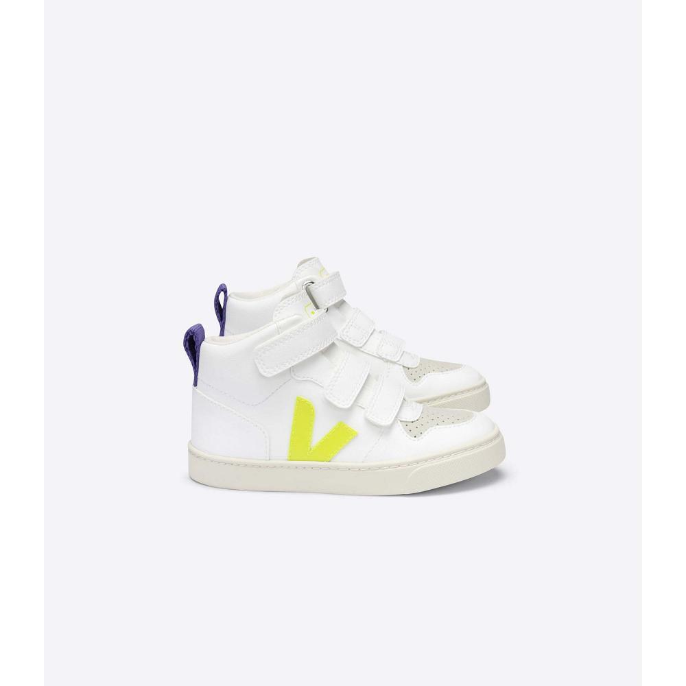 Kids\' Veja V-10 MID CWL Shoes White/Purple | SG 797CTV